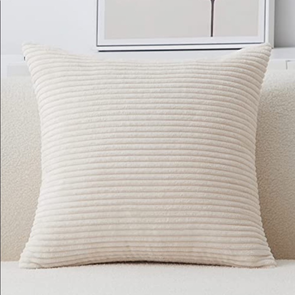 NWT Striped Corduroy Plush Velvet pillow cover
